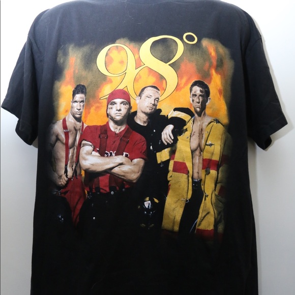 Vintage "98 DEGREES- Heat It Up Tour” Concert Tee - Picture 1 of 4
